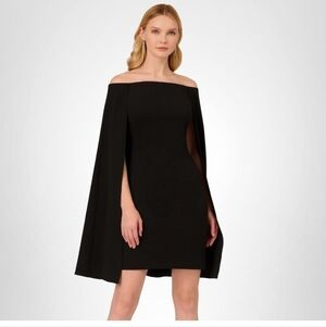 Adrianna Papell womens Off Shoulder Cape Dress. Size: 2